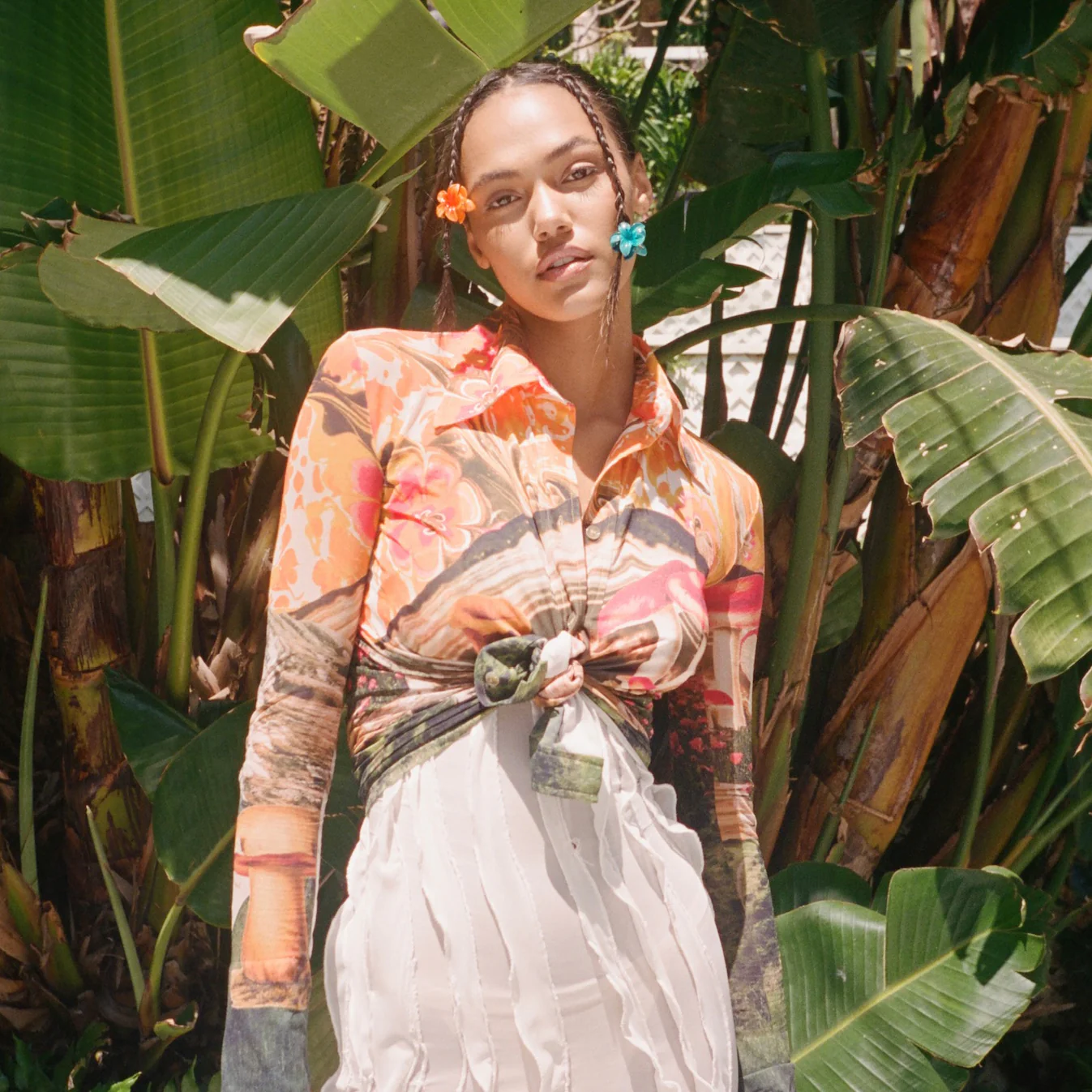 Baby Super Bloom Clip Set in Mango - Image 4