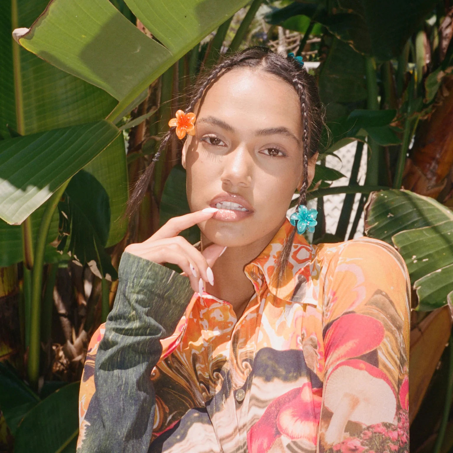 Baby Super Bloom Clip Set in Mango - Image 5