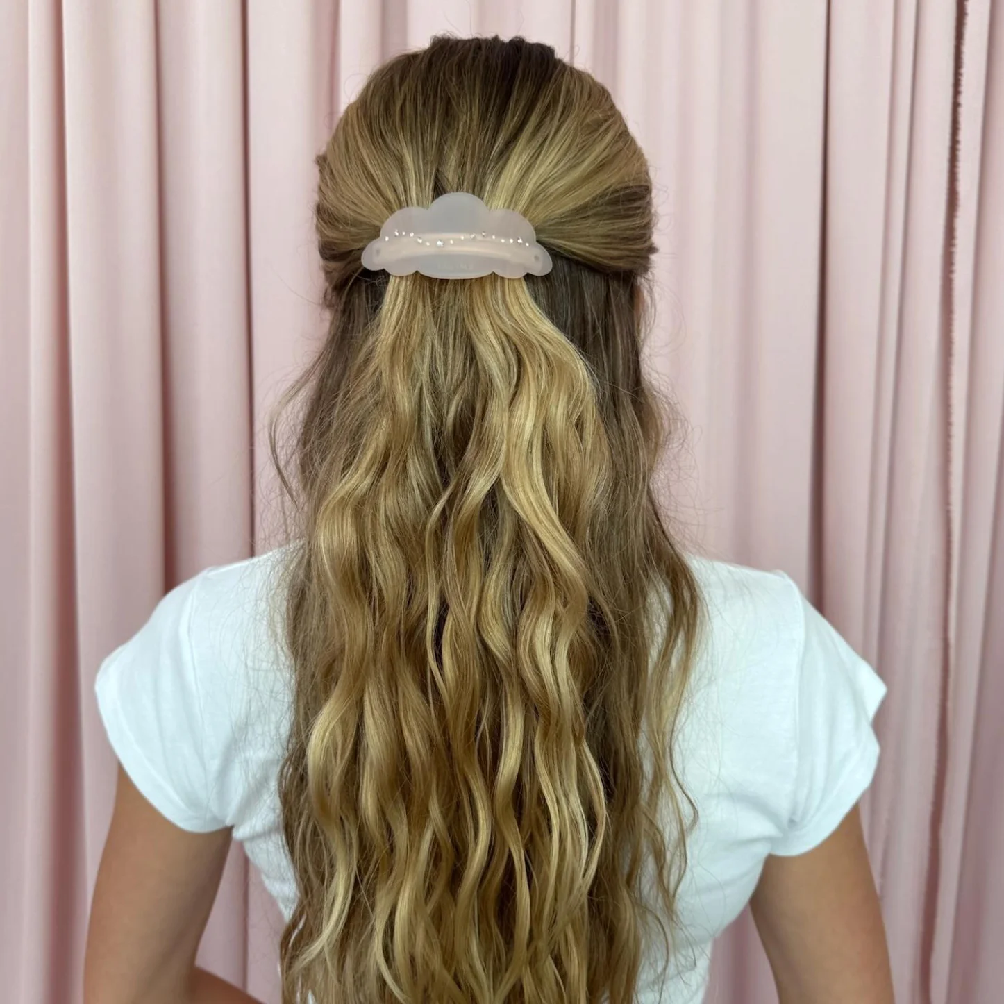 Ponytail Barrette in Pink Cloud - Image 3